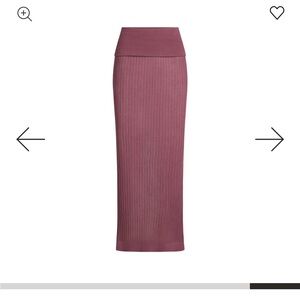 SKIMS Sheer Knit Fold Over Long Skirt in “Beet” - Size Small